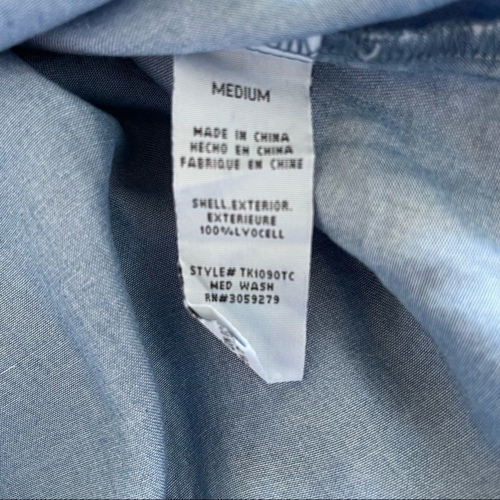 Thread + Supply Short Sleeve Chambray Shift Dress - image 5